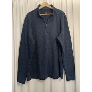 Van Heusen Men's 2XLT Big & Tall Blue 1/4 Zip Pullover Sweater Preppy Minimalist